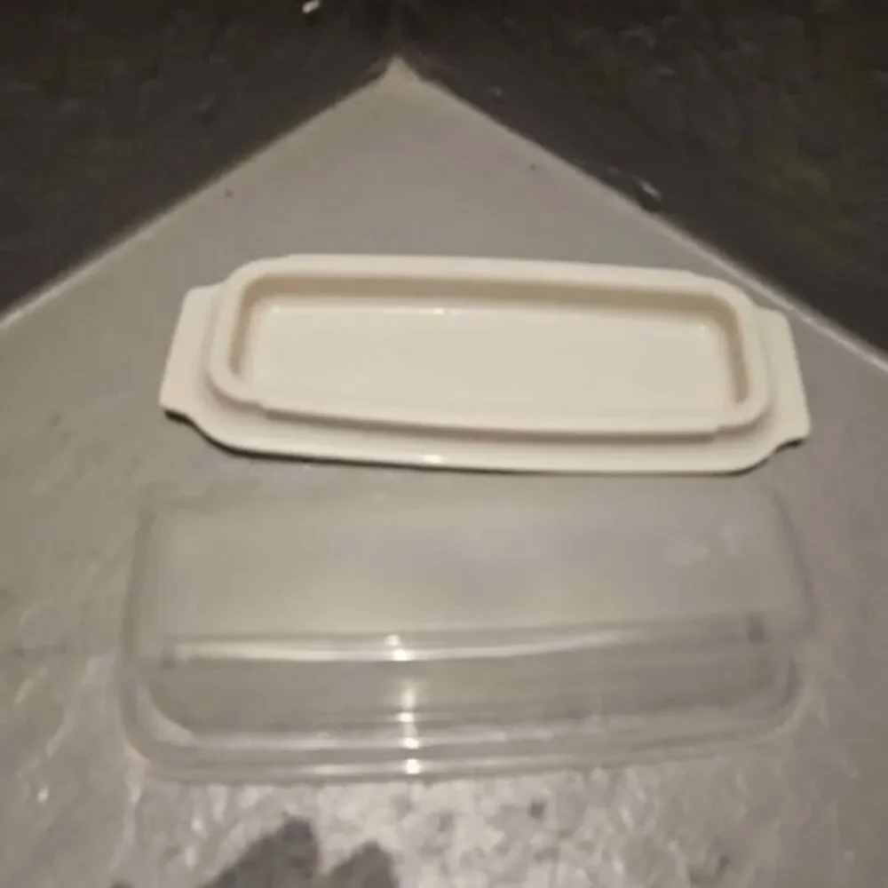Rubbermaid Plastic Butter Dish #0478 Almond Base Clear Cover
